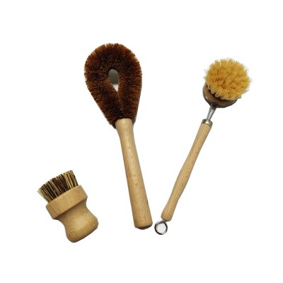 Wooden Coconut Sisal Cleaning Dish Pot Brush Cleaning Brush Set