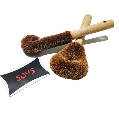 Two-Piece of Coconut Dishwashing Brushes for Kitchen Cleaning