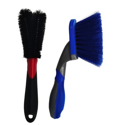 Hot Sell Long Handle Soft Bristle Car Wheel Cleaning Brush PP PVC Rim Car Tire Detailing Brush